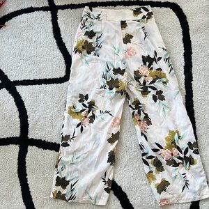 PLT High Waist Floral Crop Pants